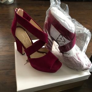 Jessica Simpson strappy lux kid suede heels
